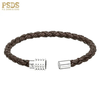 Derniers modèles de bijoux de mode en gros, bracelets en cuir colorés à double couche personnalisés en acier inoxydable vintage pour hommes