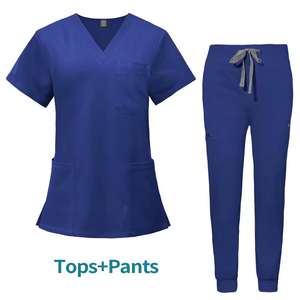 Ensembles de gommage en tissu tissé supérieur pour uniforme d'infirmière pour femmes pour le service OEM des hôpitaux disponible - Product Image 1
