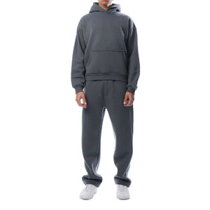 Conjunto de dos piezas con logotipo personalizado, sudaderas de alta calidad, sudaderas deportivas, ropa de calle de algodón para entrenamiento, chándal informal para hombre - Product Image 1