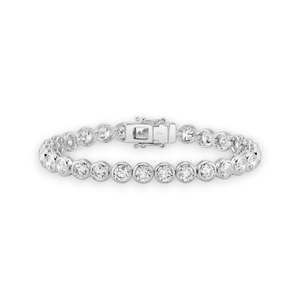 Populaire 14k or massif lunette ensemble Moissanite diamant Bracelet rond Moissanite diamant pleine éternité Bracelet cadeau pour mariage - Product Image 3