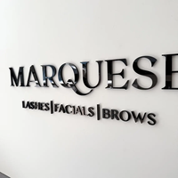 Lettres en acrylique noir mat, logo d'entreprise personnalisé, lettres en miroir 3D, enseigne durable, résistante à la pluie, intérieur/extérieur, devanture de magasin