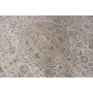 Turkish Rug, Oversize 9.5x11.7 ft Vintage Rug, <b>Brown</b> Floral <b>Wool</b> Rug - Product Image 2