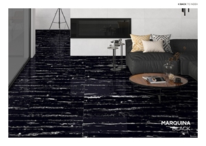 MARQUINA 600x1200mm Carreaux en porcelaine noire haute brillance Carreaux muraux en céramique émaillée antidérapante pour cuisine extérieure Europe moderne - Product Image 2