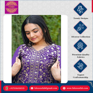 Nueva Llegada de Ropa de Boda Elegante, Kurti de Chinon Bordado con Lentejuelas Premium, Traje Sharara para Mujer - Product Image 2
