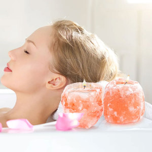 Meilleure vente de bougie au sel rose de l'Himalaya du Pakistan Style fleur sculptée Fabricant et prix de gros - Product Image 5