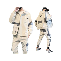 Ensemble de vêtements de sport décontractés pour hommes grande taille, avec logo personnalisé, sweat à capuche zippé et pantalon de jogging, respirant, écologique, réversible, idéal pour l'été