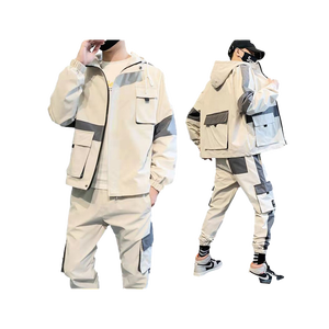Ensemble de vêtements de sport décontractés pour hommes grande taille, avec logo personnalisé, sweat à capuche zippé et pantalon de jogging, respirant, écologique, réversible, idéal pour l'été - Product Image 6