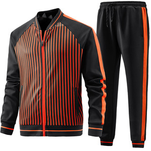 Ensemble pantalon de survêtement et fermeture éclair avec impression bouffante de logo personnalisé survêtement de sport pour homme deux pièces jogging extérieur survêtement pour homme - Product Image 1