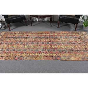 Alfombra turca vintage, alfombra grande de 4.3x10 pies, alfombra con motivos de plantas y árboles rojos - Product Image 3