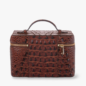 Sac de maquillage de voyage Portable à la mode et étuis pour femmes Logo personnalisé grande pochette de maquillage cosmétique en cuir fermeture éclair - Product Image 6