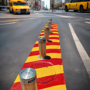 Tự động có thể thu vào thủy lực tăng bollard thép rào cản giao thông IP68 bảo vệ AC100-240V cung cấp điện cho ngoài trời - Product Image 3