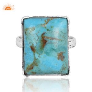 Best Quality Sterling Silver Natural Kingman Turquoise Gemstone Stackable Ring Custom Jewelry for Women Gift for Her - Product Image 2