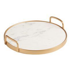 Metallic Trim Steel and Marble <b>Shelving</b> Luxury Decorative Brass Lid Edge Canisters Tray Luxury Marble Gold Edge Block - Product Image 4