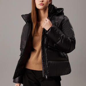 Femmes Hiver Chaud Bulle Puffer Veste Respirant Nylon Manteaux avec Brillant Lumière Fermeture À Glissière Imprimé Motif Crop Style Femmes - Product Image 1