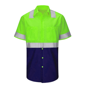 High Visibility Reflective Safety <b>Work</b> Shirt ANSI ISEA Certified <b>Waterproof</b> Breathable Polyester Construction Uniform Wholesale - Product Image 3