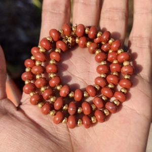 Collier statement en argent sterling avec perles de jaspe rouge naturel véritable, perles rondes de 8 mm, bijoux en pierres précieuses, mariage - Product Image 1