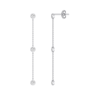 Boucles d'oreilles classiques en diamant de laboratoire certifié IGI, taille ronde brillante, 0,6 carat, clarté VS1, or blanc massif 9 carats, pour femmes - Product Image 2