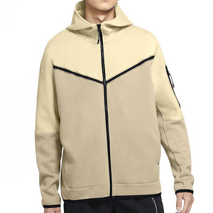 2024 hombres personalizable 100% algodón peso pesado cremallera sudaderas con capucha invierno patrón sólido Tech Fleece térmico en blanco hombres cremallera Sudadera con capucha - Product Image 1