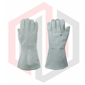 Guantes de seguridad de capa exterior de piel de vaca con puños largos Forro resistente al fuego y absorbente de sudor Protección completa para las manos - Product Image 1