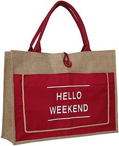 Sac fourre-tout en jute de plage en lin réutilisable écologique personnalisé pour message imprimé couleur noire fermeture éclair Shopping sac pochette en jute - Product Image 4