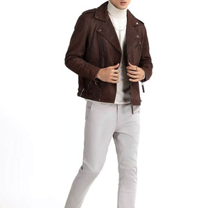 Chaqueta de Cuero de Gamuza para Hombre, Estilo Urbano de Invierno, Talla Adulto, Corte Ajustado, Secado Rápido, Transpirable, Color Personalizado, Venta al Por Mayor - Product Image 4