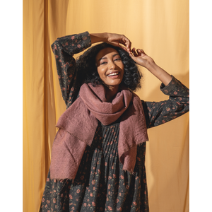 Long <b>Woollen</b> <b>Scarf</b> with Printed Rose Pattern for Winter Season - Product Image 1