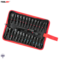 TOOLJOY Impact Ready Anti-Wobble Magnetic Nut Setter Set Sandblasted Cr-V Steel 1/4 Hex Quick Change Socket Wrench Driver Bit