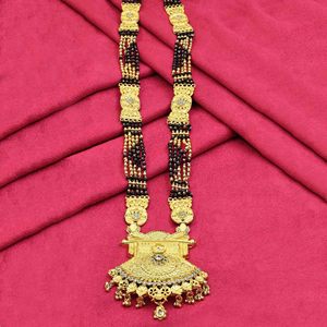 Venta al por mayor 24K Micro Gold AD Stone Big Pendant Mangalsutra, Tradicional Wedding Mangalsutra, Forming AD Stone Long Mangalsutra. - Product Image 1