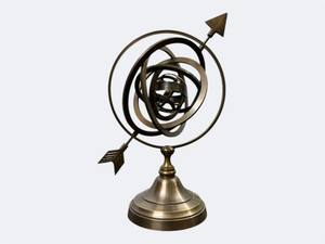 Globe sphérique armillaire en aluminium laiton antique Astrolabe nautique Décor de bureau céleste Pièce maîtresse Cadeau de collection - Product Image 2