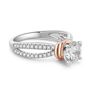 Jeulia Sterling <b>Silver</b> <b>Cross</b> Moissanite Engagement <b>Ring</b> Princess Cut Romantic Fine Jewelry - Product Image 4
