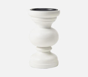 Color blanco brillante Estilo OEM Pilar de madera grueso Soporte para velas Mango Madera Fabricante venta directa de fábrica - Product Image 1