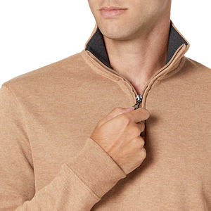 Sudadera de Hombre con Media Cremallera, Sudadera de Forro Polar, Camiseta con Cierre de Cremallera, Ropa Casual, Mangas con Cremallera, Sudadera de Algodón Mezclado - Product Image 3