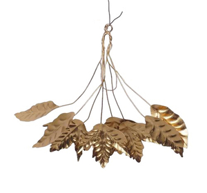 Metal Christmas Decorative Hanging Bunch Gold Vintage Handmade Galvanized Leaf Bunch For Interior Home Hanging Decoration - Product Image 5