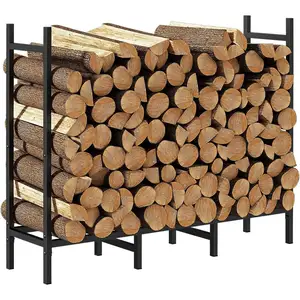 Estante para troncos de leña de calidad 48 "H x 96" W x 14 "D a la venta, leña marrón mixta seca al horno, leña disponible 48" H x 120 "W x 14" D