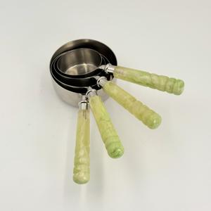 New Product 2026 <b>Resin</b> Handle Measuring Scoop Stainless Steel Tea Coffee Powder Spoon & Cups by R B Overseas - Product Image 3