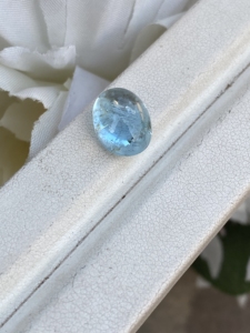 Cabochon ovale de couleur supérieure en pierres précieuses en vrac aigue-marine naturelle de 5.72 carats avec un bon lustre pour la fabrication de bijoux aigue-marine naturelle - Product Image 4
