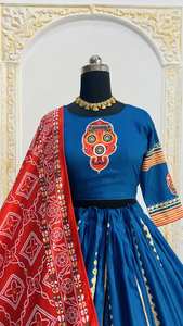 LANZANDO NUEVO DESGASTE FESTIVA LEHENGA CHOLI CON DUPATTA TELA PESADA MUSELINA ALGODÓN CON BONITO TRABAJO DE ESTAMPADO - Product Image 6