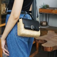 Sac de plage bohème en paille, raphia et jacinthe d'eau, brodé de perles, écologique, haute qualité, vente chaude, Vietnam
