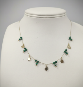 สร้อยคอสแตนเลสหินหลายชนิดขนาด 16 นิ้ว |   เครื่องประดับสเตทเมนท์ 12 กรัม |   สร้อยคอแฟชั่นสวยหรูสำหรับผู้หญิง |   ของขวัญสำหรับเธอ - Product Image 3