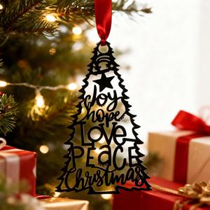 Adorno de Árbol de Metal Negro Hecho a Mano, Decoración Colgante Elegante para Navidad Festiva y Decoración del Hogar Durante Todo el Año, de la India - Product Image 6