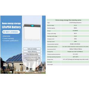 Batería de Almacenamiento de Energía Doméstica LiFePO4 de 40 kWh, 51.2 V, 800 Ah, Sistema de Energía Solar ESS con Garantía de 10 Años y Vida Útil de 8000 Ciclos - Product Image 4