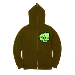 Service personnalisé OME Sweat à capuche zippé noir polaire à manches longues adulte hommes grande taille Hoodies avec design et logo personnalisés - Product Image 2