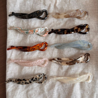 Pince à cheveux torsadée en acétate personnalisée avec logo DD, épingle à cheveux marbrée de haute qualité pour le yoga, accessoires capillaires français haut de gamme