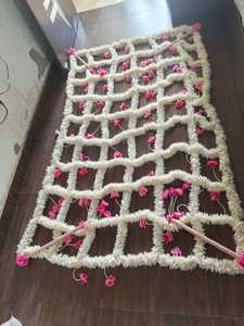 Phoolon ki chadar พร้อมไข่มุกดอกไม้สีชมพูอุปกรณ์เสริมสำหรับเจ้าสาวตามสั่ง - Product Image 6