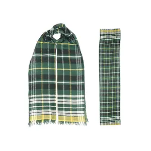 High Quality Stay Cozy in Style Green Check Cashmere Scarf Check Cashmere Scarf and Wraps for Women