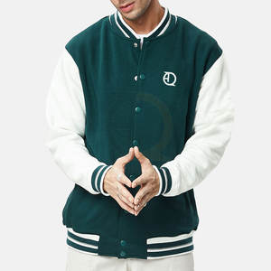 Meilleure vente de veste coupe-vent Letterman pour homme, vêtements en toile tendance de style nouveau avec col montant et logo sur le devant - Product Image 1