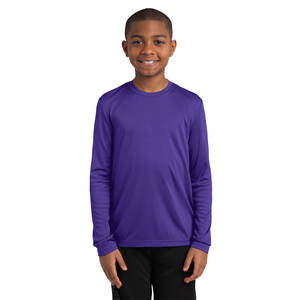 Camiseta de poliéster 100% para niños, camiseta de manga larga para niños, niños jóvenes - Product Image 1