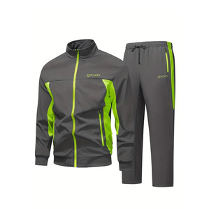 Vêtements de sport pour hommes, survêtement chaud à fermeture éclair complète, survêtement décontracté - Product Image 2