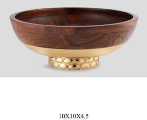 Ensaladera de diseño único directo de fábrica, cuenco para mezclar frutas de madera hecho a mano, precio al por mayor, cesta de frutas de madera con servidor - Product Image 6