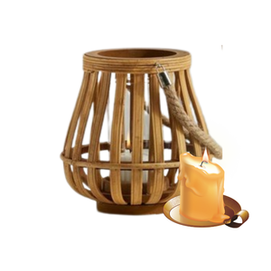Linterna de vela de bambú hecha a mano, mango de PU, Base de MDF para decoración del hogar, tamaño de Color personalizable, entrega rápida, fabricante de Vietnam - Product Image 2